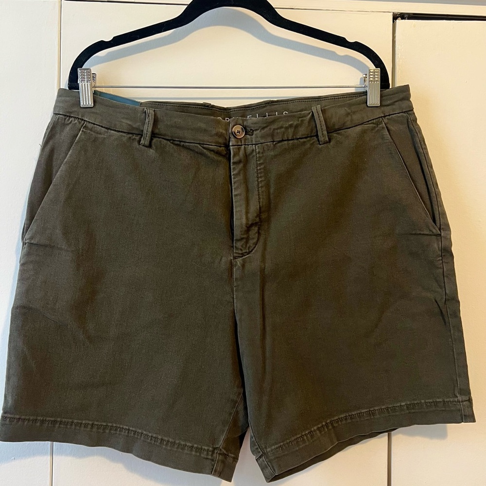 Perry Ellis NWT Olive Men’s Stretch Dyed Solid Twill Short size 38